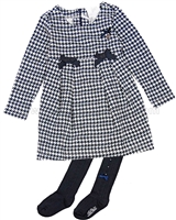Le Chic Baby Girl Houndstooth Dress with Tights