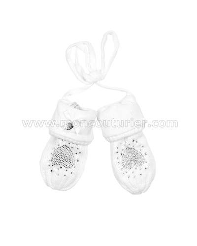 Le Chic Baby Girl Mittens White