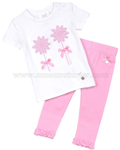 Le Chic Baby Girl Pink T-shirt and Leggings Set