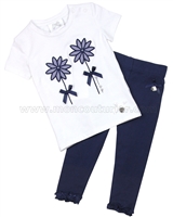 Le Chic Baby Girl Navy T-shirt and Leggings Set
