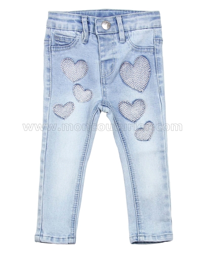 Le Chic Baby Denim Pants with Hearts