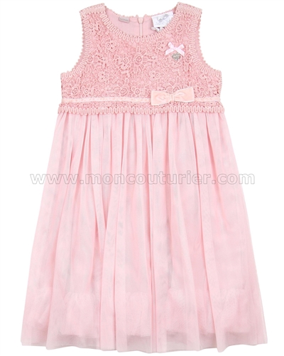Le Chic Tulle Dress with Guipure Top Pink