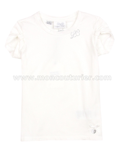 Le Chic T-shirt Gathered Sleeves Ivory