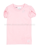 Le Chic T-shirt Gathered Sleeves Pink