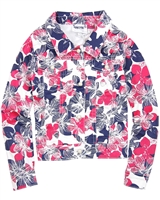 Le Chic Floral Print Twill Jacket