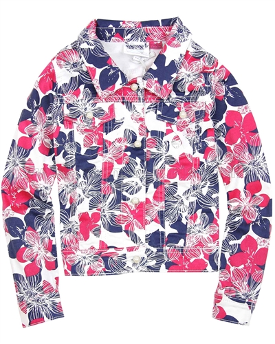 Le Chic Floral Print Twill Jacket