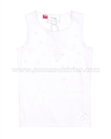 Le Chic Tank Top with Flowers White