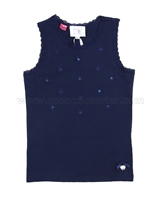 Le Chic Tank Top with Flowers Navy