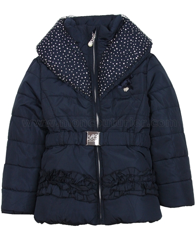 Le Chic Puffer Jacket with Shawl Collar Navy