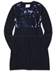 Le Chic Knit Dress with Sequin Front Navy