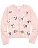 Le Chic Peach Cardigan with Sequin Bows