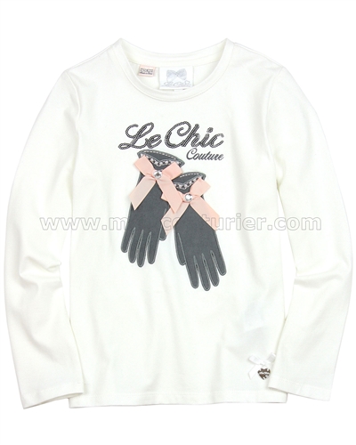 Le Chic White T-shirt with Gloves