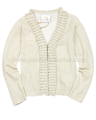 Le Chic Girls' Cardigan with Ruffle