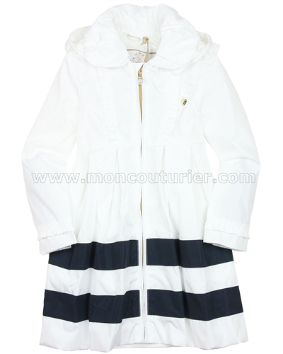 Le Chic Girls' White Coat with Stripes