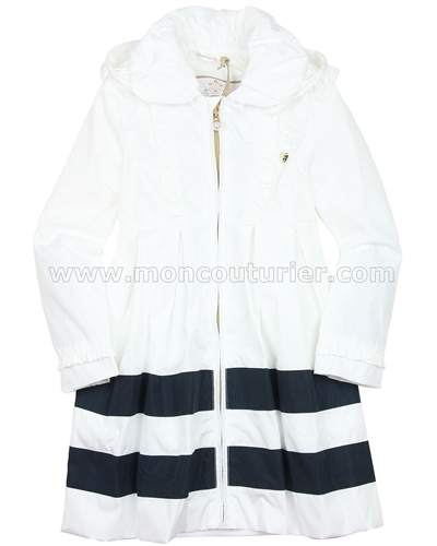 Le Chic Girls' White Coat with Stripes