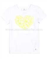 Le Chic Girls' T-shirt with Heart Yellow