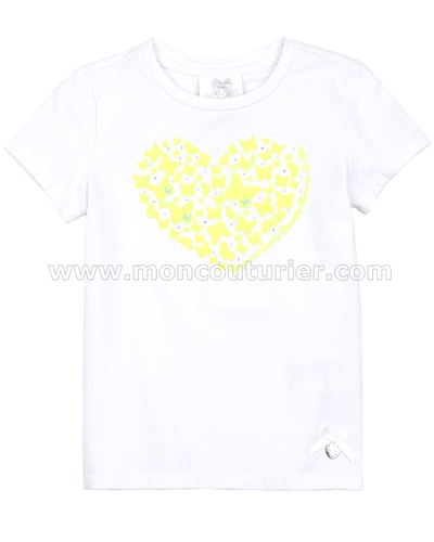 Le Chic Girls' T-shirt with Heart Yellow