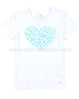Le Chic Girls' T-shirt with Heart Blue