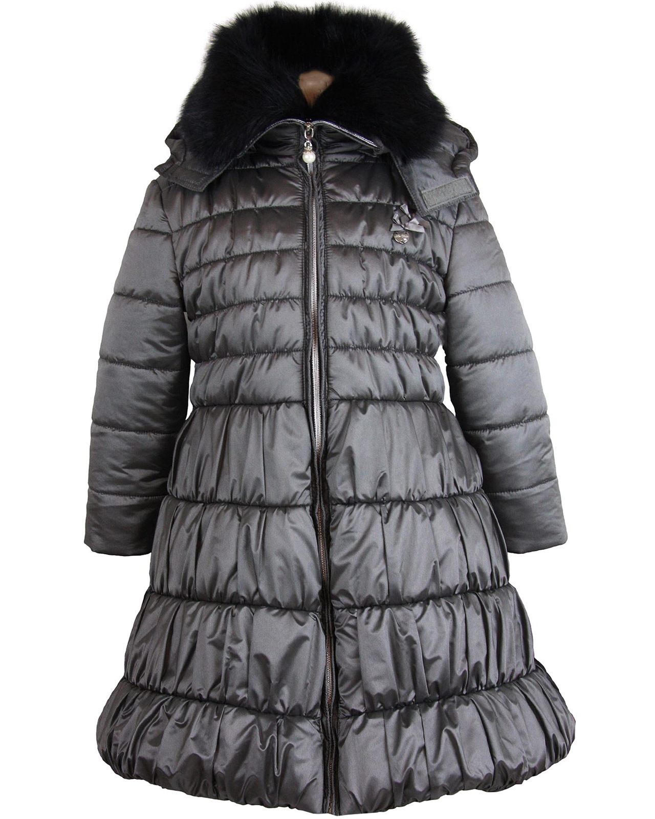 Le Chic Long Quilted Coat with Fur Collar Gray - Le Chic - Le Chic Fall ...