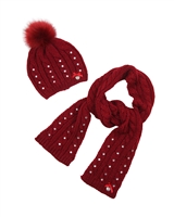 Le Chic Hat and Scarf Red
