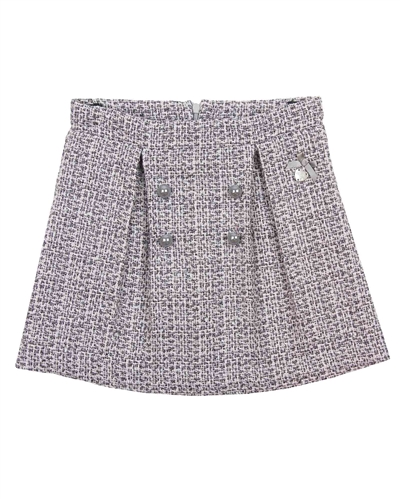 Le Chic Tweed Skirt with Buttons