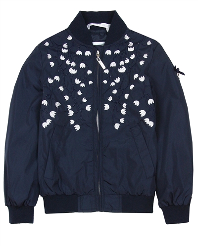 Le Chic Girls' Embroidered Bomber Jacket