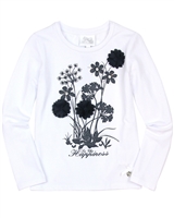 Le Chic Girls' Long Sleeve Top with Flowers