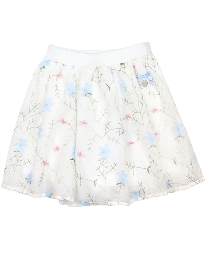 Le Chic Girls' Embroidered Tulle Skirt