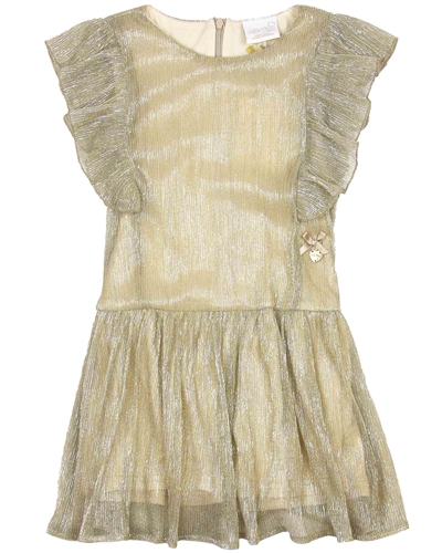 Le Chic Gold Pleated Dress