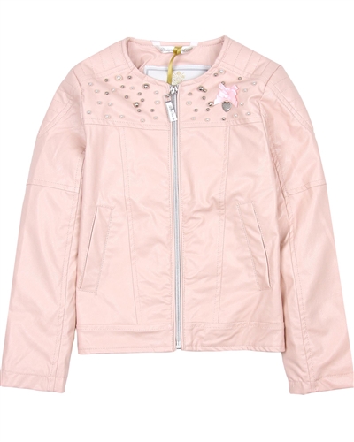 Le Chic Embellished Pleather Jacket