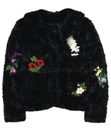 Love Made Love Emboidered Faux Fur Jacket