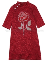Love Made Love Jacquard Dress with Crystal Rose