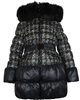 Lisa-Rella Girls' Plaid Print Down Coat with Fur Trim