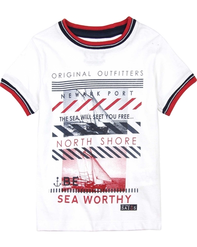 Losan Boys T-shirt with Striped Hems