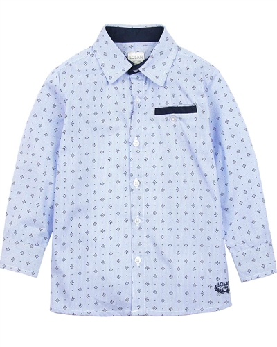 Losan Boys Striped Printed Dress Shirt