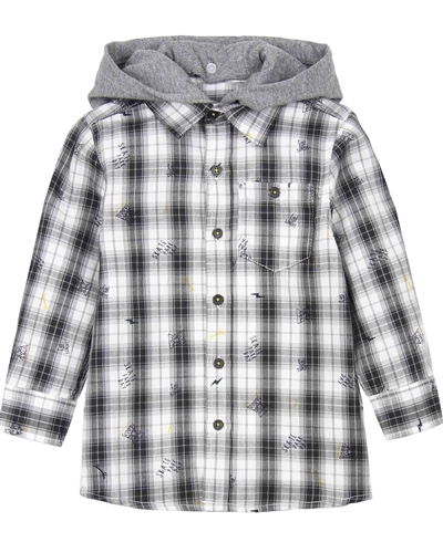 Losan Boys Plaid Shirt with Hood