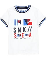 Losan Boys Nautical T-shirt with Striped Hems