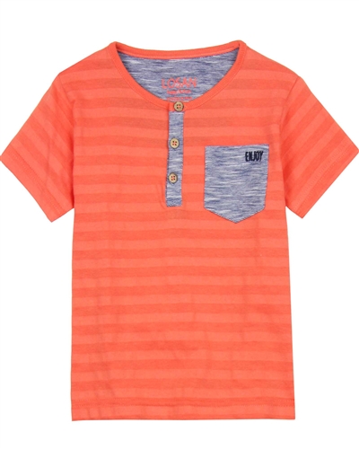 Losan Boys Henley T-shirt with Chest Pocket