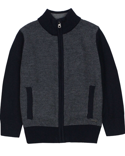 Losan Boys Zip Front Knit Cardigan