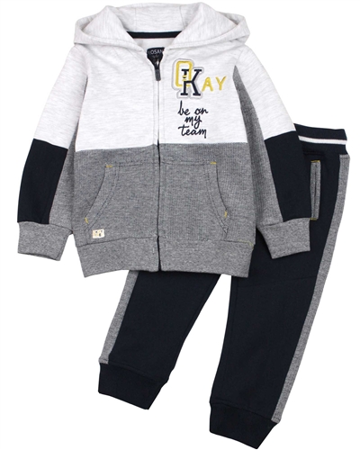 Losan Boys Combination Fabric Jogging Set