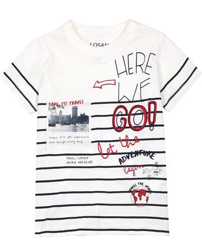Losan Boys Striped T-shirt with Print