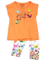 Losan Girls Tunic and Legging Set in Butterfly Print
