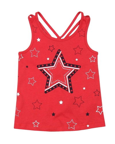 Losan Girls Top with Top with Star Print Front