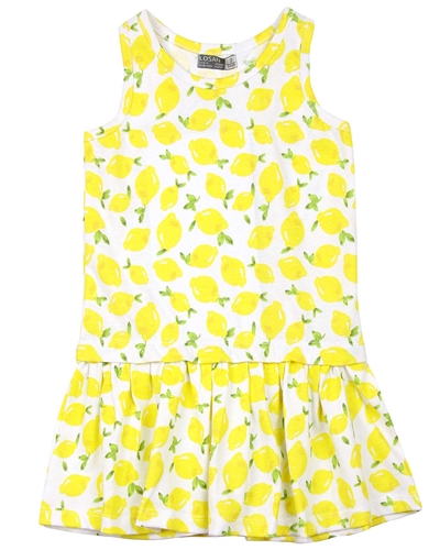 Losan Girls Sundress in Lemons Print
