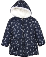 Losan Girls Coat in Snowflake Print