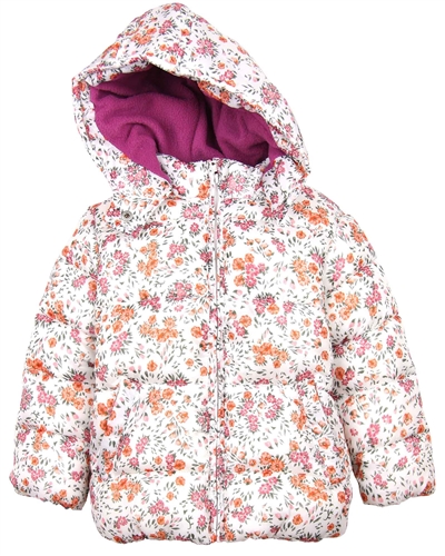 Losan Girls Puffer Coat in Floral Print