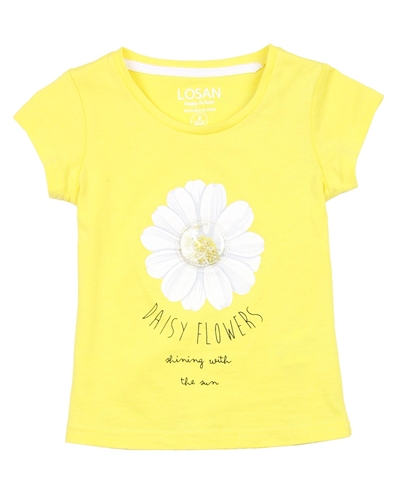 Losan Girls T-shirt with Daisy Applique