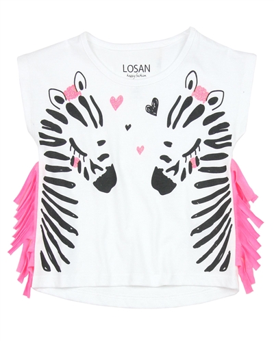 Losan Girls T-shirt with Fringes