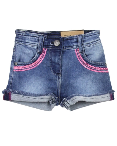 Losan Girls Denim Shorts with Embroidery