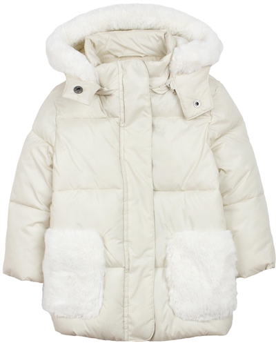 Losan Girls Coat with Faux Fur Pockets